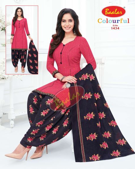 Baalar Colourful 14 Printed Cotton Casual Daily Wear Dress Material Collection